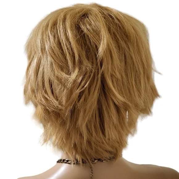 Short Layered Cut Wig - Blond - Picture 4 of 7